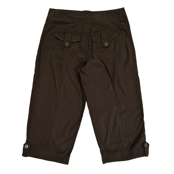 Women's Style & Co. Brown Stretch Cropped Capri Pants Size 4 - Picture 2 of 8